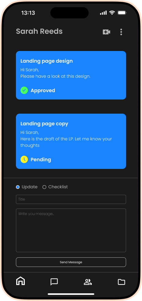 Sending approvals is as easy as chatting